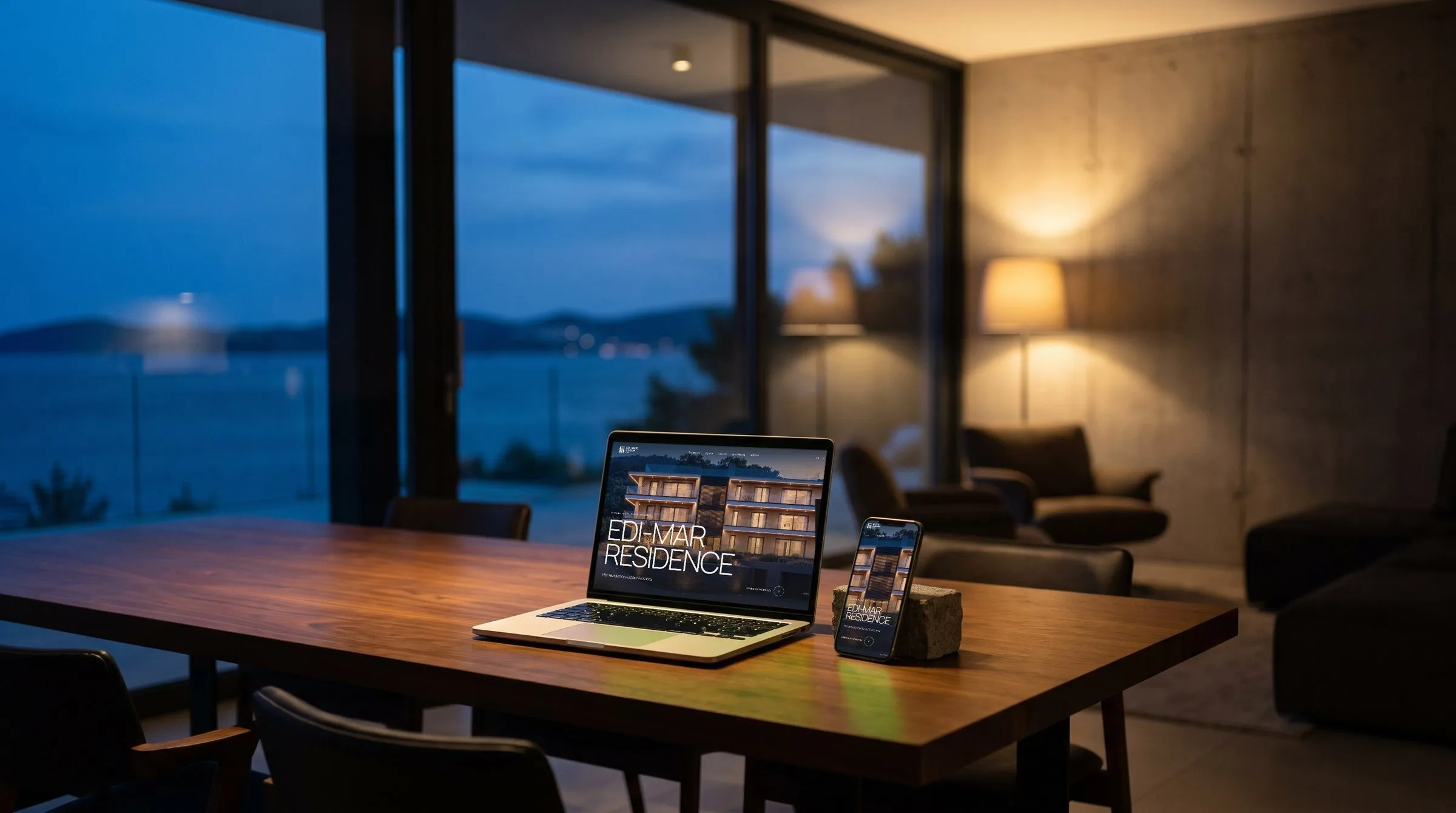 The sales website on a laptop and a phone.