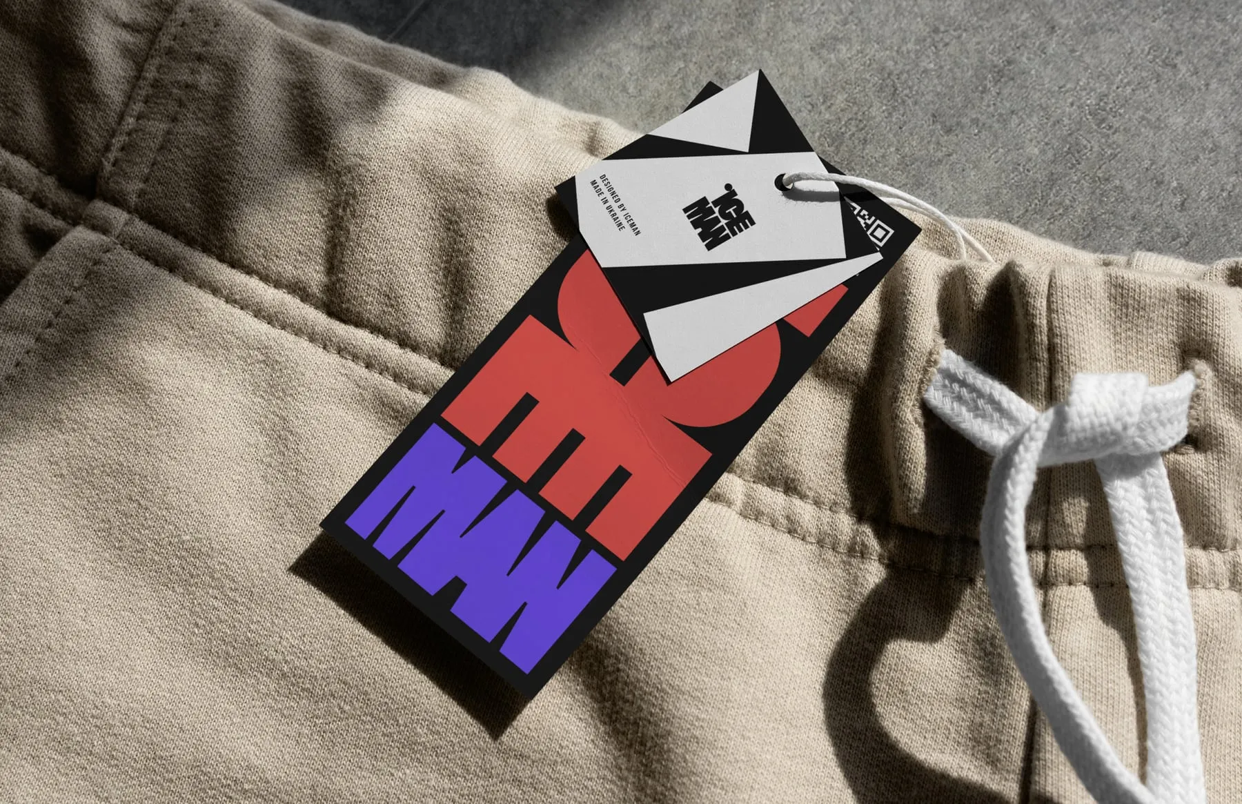 Hang tags and woven label.