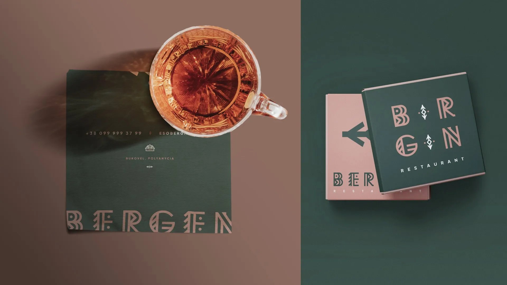Business cards and table print.