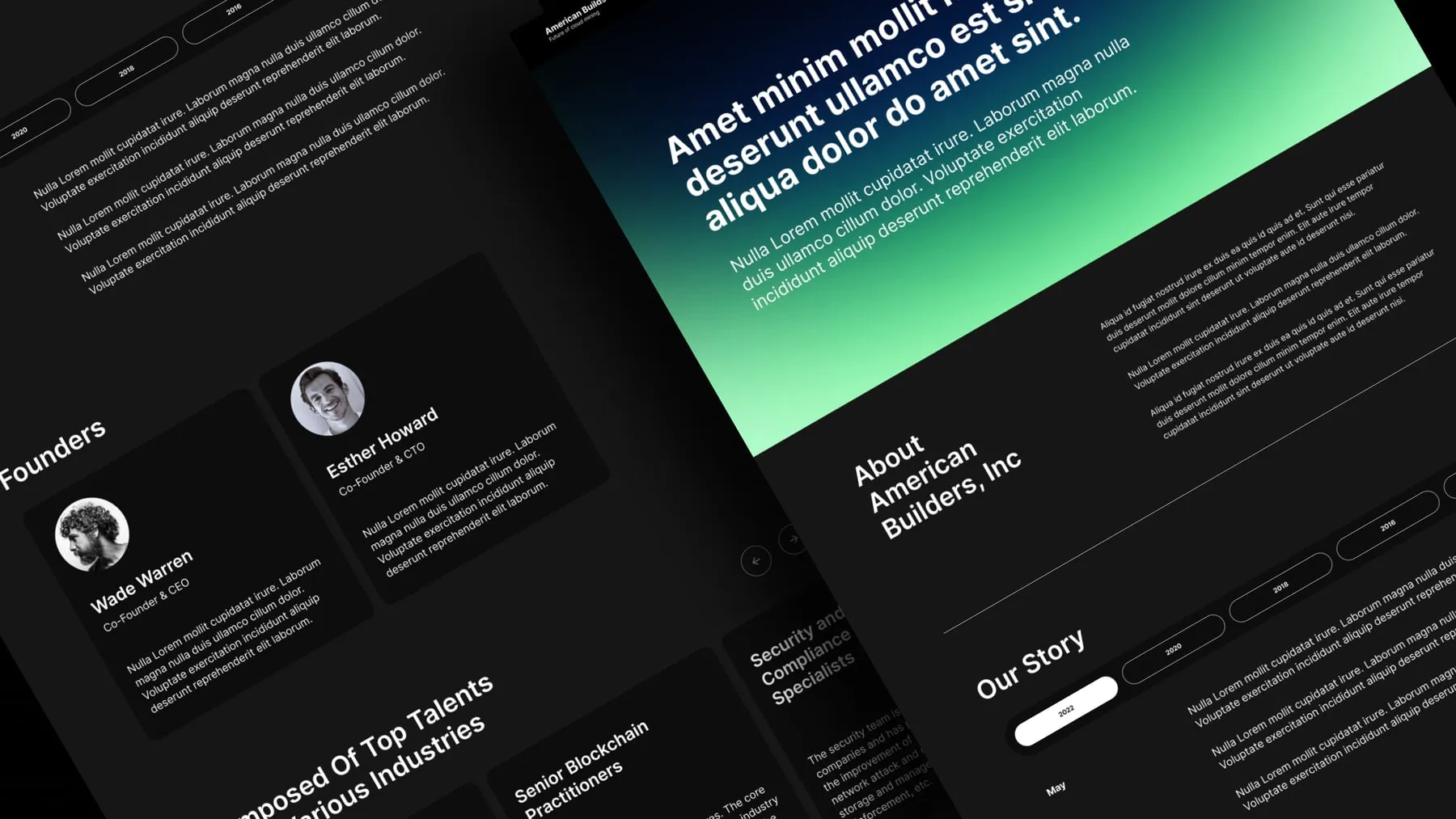 Home and About pages