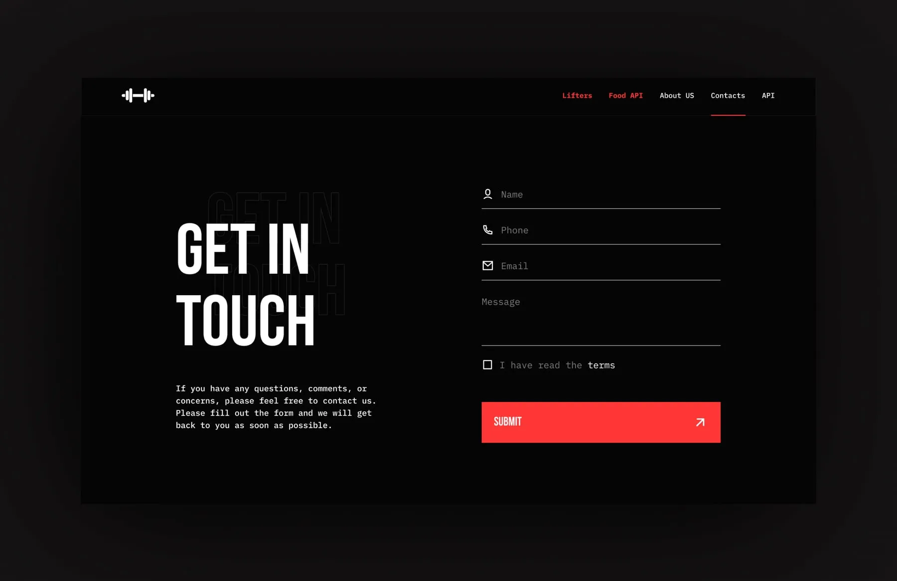 About and contact pages.