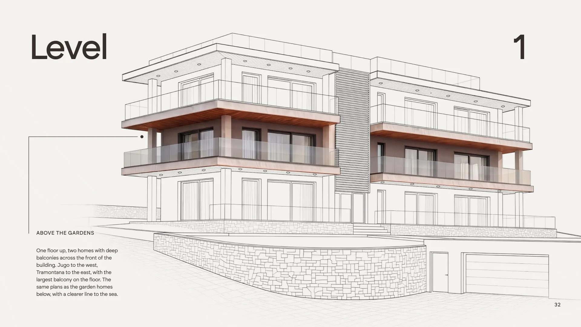 The plot from above and the building, level by level.