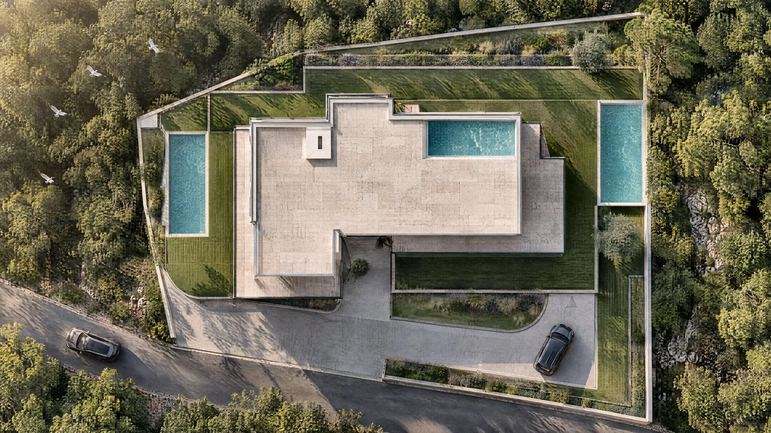 1,229 m² on the hillside, turned towards the sea