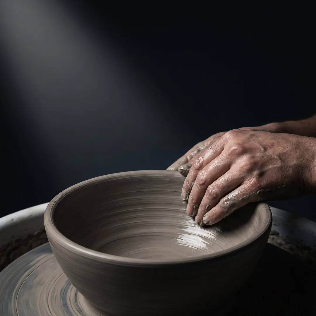 GLINA: Identity, product photos, still-life scenes, a seasonal campaign and a description assistant for GLINA, a stoneware studio, made with AI and finished by hand.