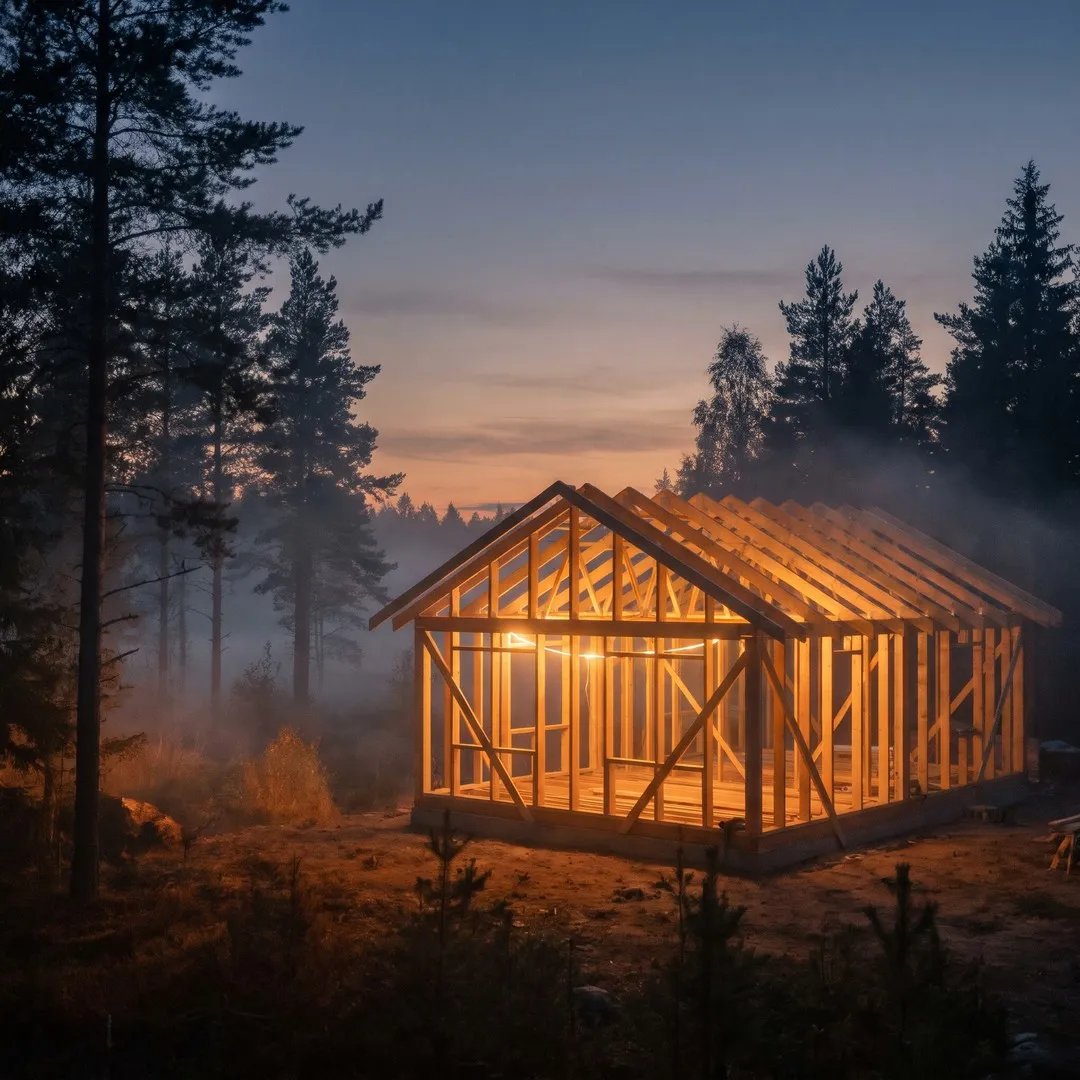 Rakennus Ruuhilehto: A website redesign for Rakennus Ruuhilehto, a Finnish home builder, built around a house-shaped frame, clear service pages and a quote request on every page.