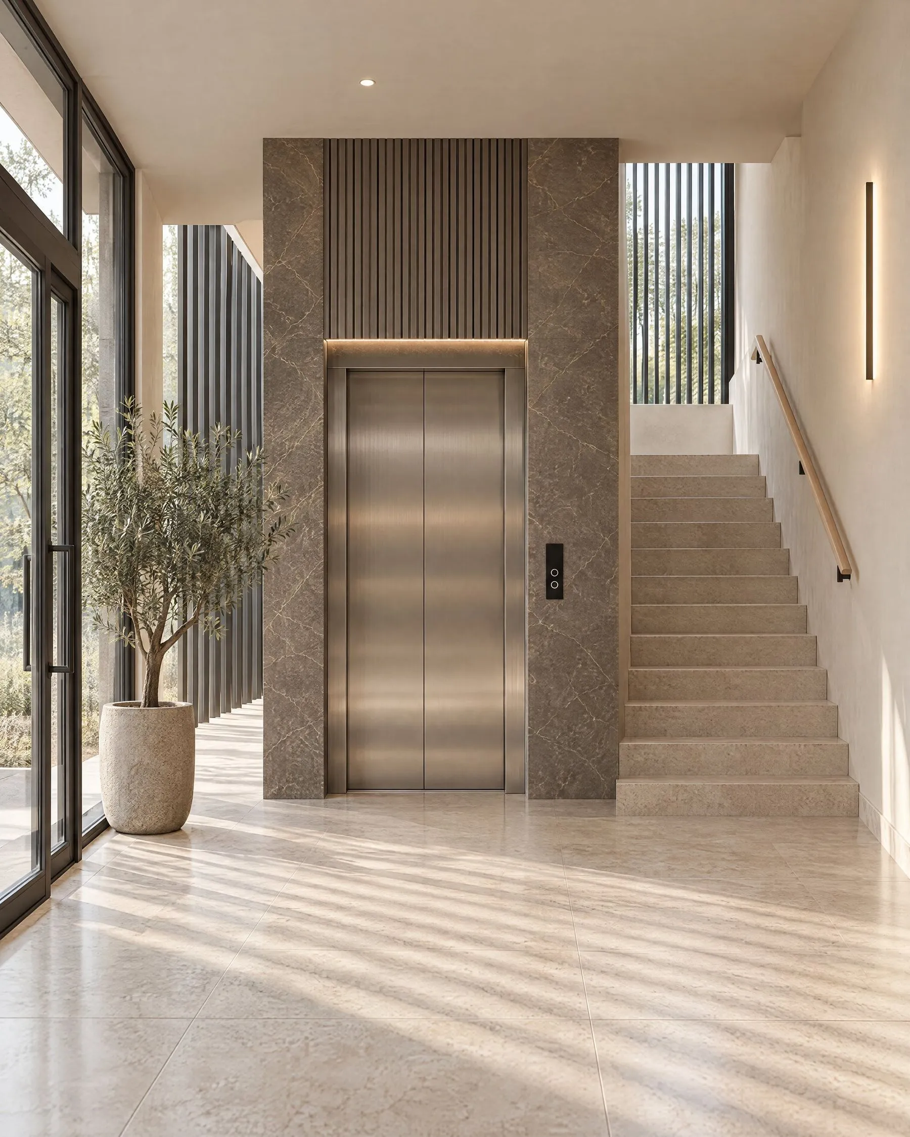 Lift and stair