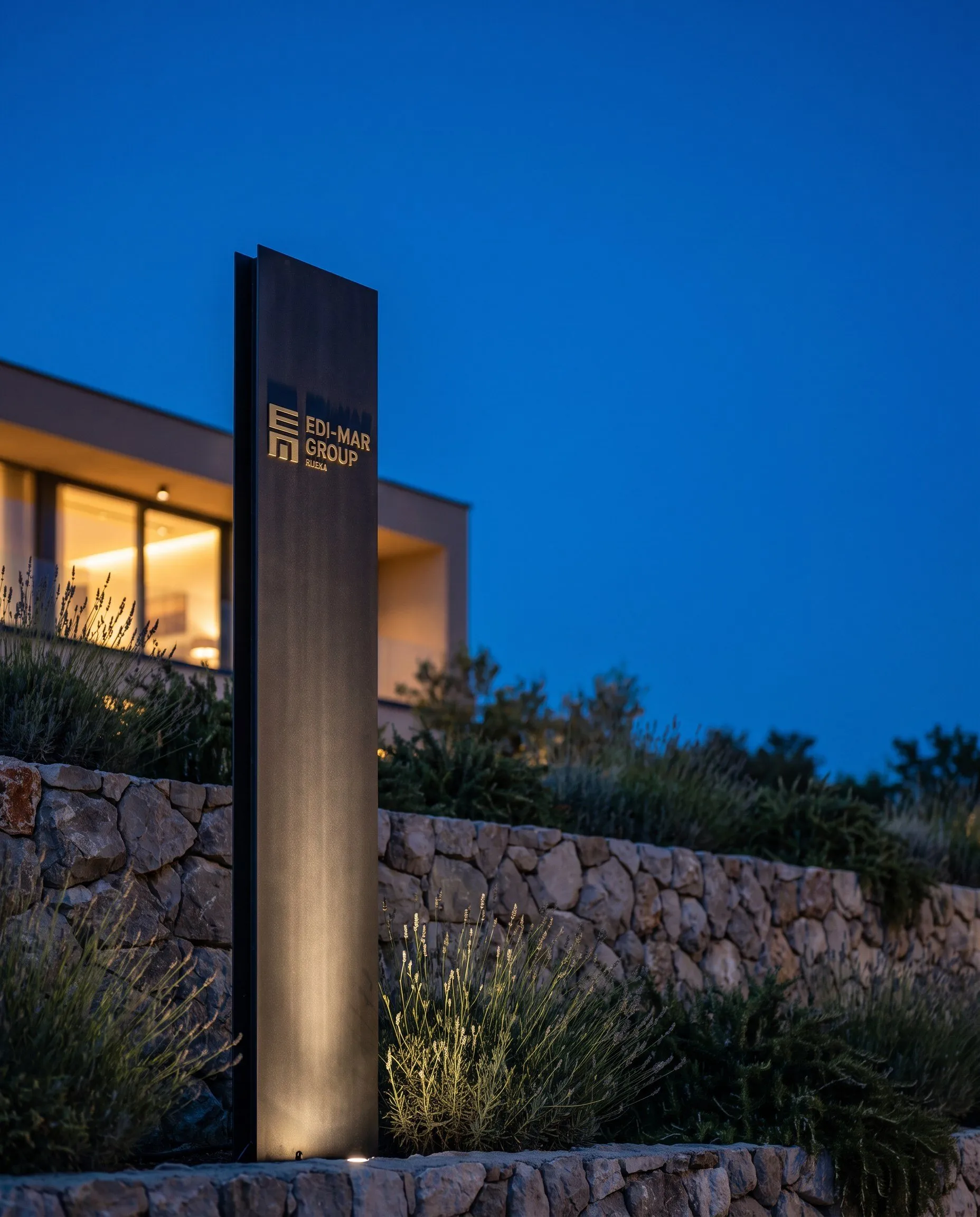 Letterhead and the sign at the plot, concepts.